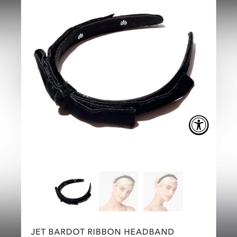 Lele Sadoughi Black Velvet Ribbon Headband